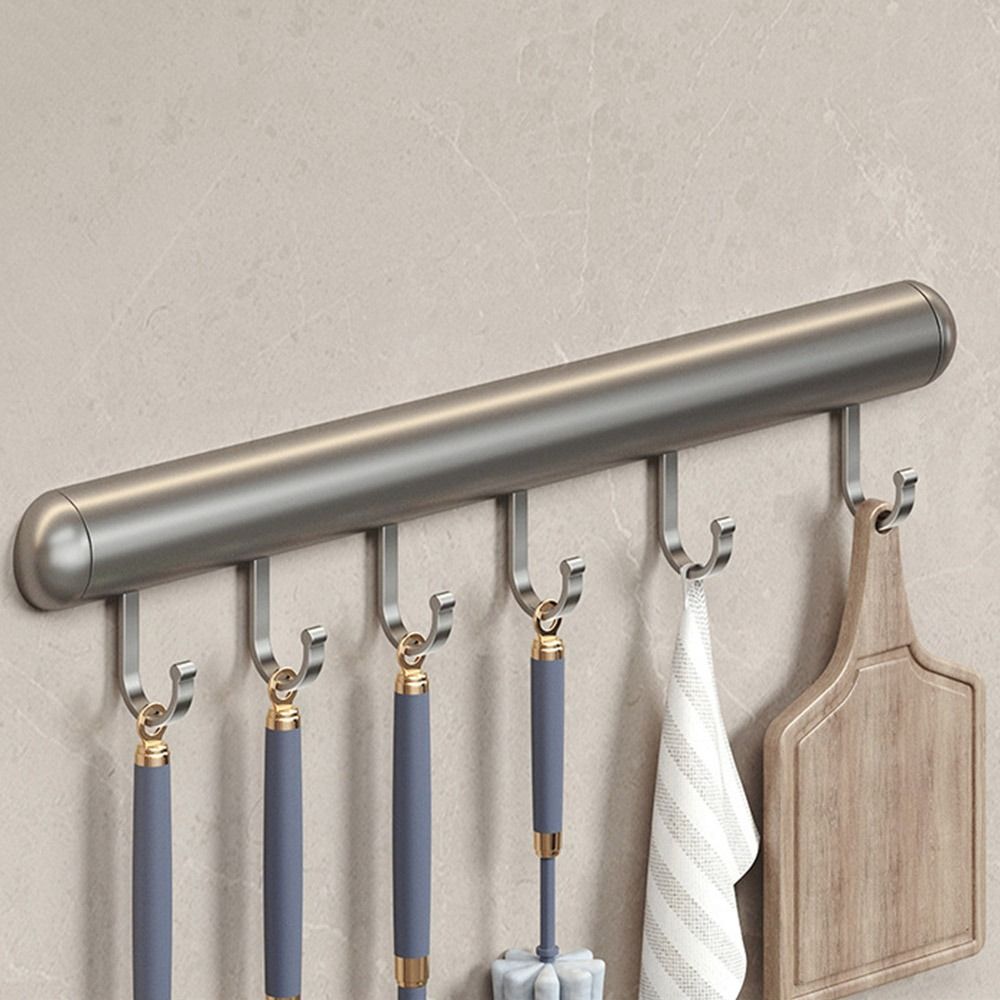 20-50cm kjøkkenkroker, veggmontert aluminiumshylle, skjeoppbevaringskrok, svart/grå, med bevegelig krok, skaphylle: Lysegrønn