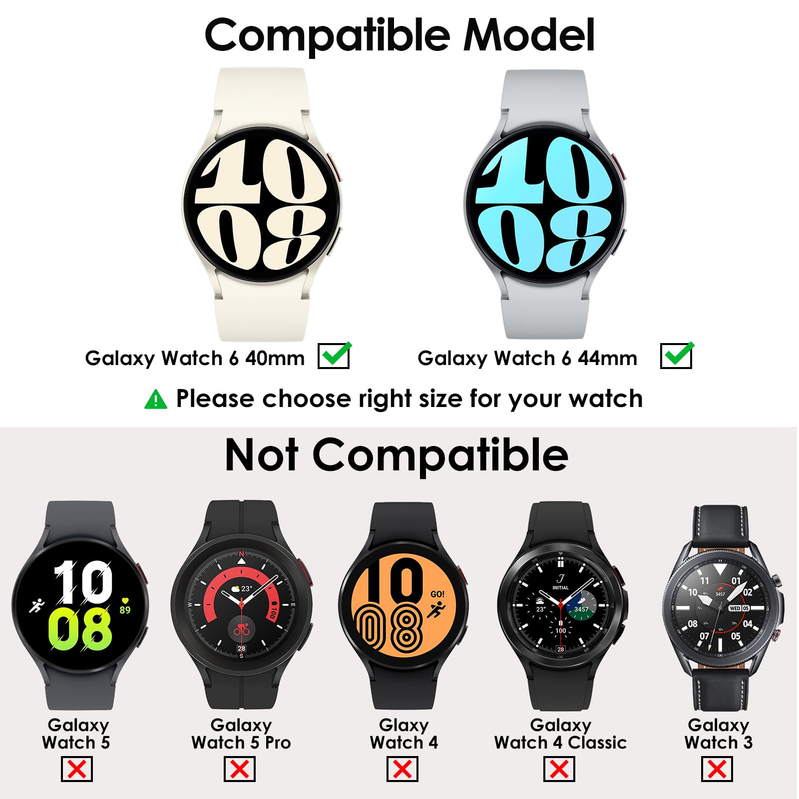 Vidrio + funda para Samsung Galaxy Watch 6 40mm 44mm, cubierta mate para PC, carcasa protectora para Galaxy Watch 6 Classic 43mm 47mm