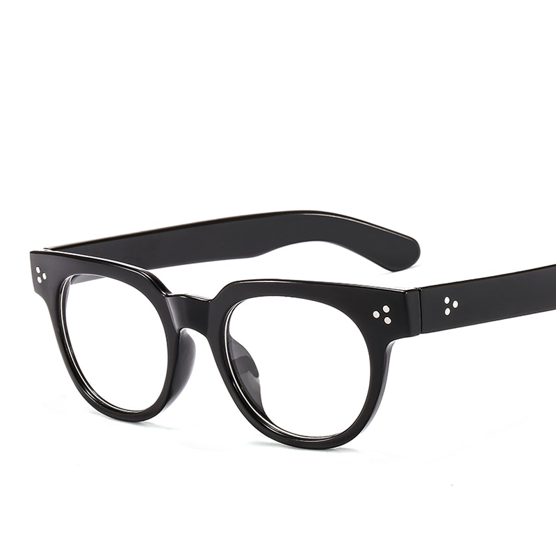 Longkeeper cat eye briller ramme mænd kvinder sorte briller retro runde klare linse optiske briller