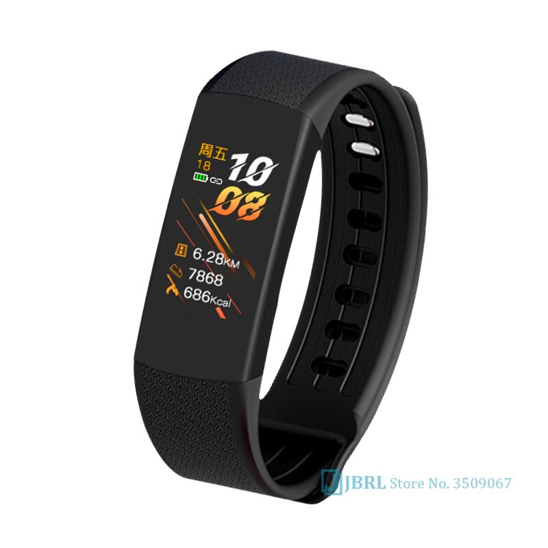 Temperatura Intelligente Banda 2020 Delle Donne Degli Uomini Braccialetto Intelligente Inseguitore di Fitness ECG Monitor di Frequenza Cardiaca di Smartband Per Android IOS Orologio Da Polso: B6 black