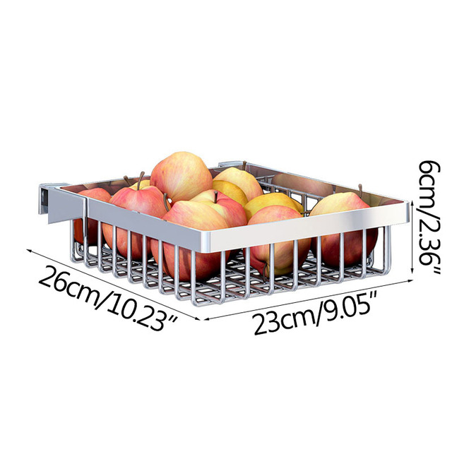 DIY Drain Basket Sink Organizer Stainless Steel Dish Rack Fruit Baskets Dish Drying Rack Organization Shelf Kitchen Accessories: Fruit basket