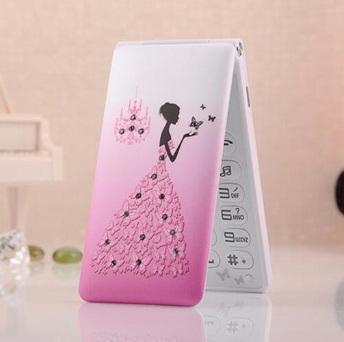 Rabat 2.4 ''écran tactile double cartes SIM veille russe français espagnol femmes filles dame mignon lampe de poche LED GSM cellulaire Mobile