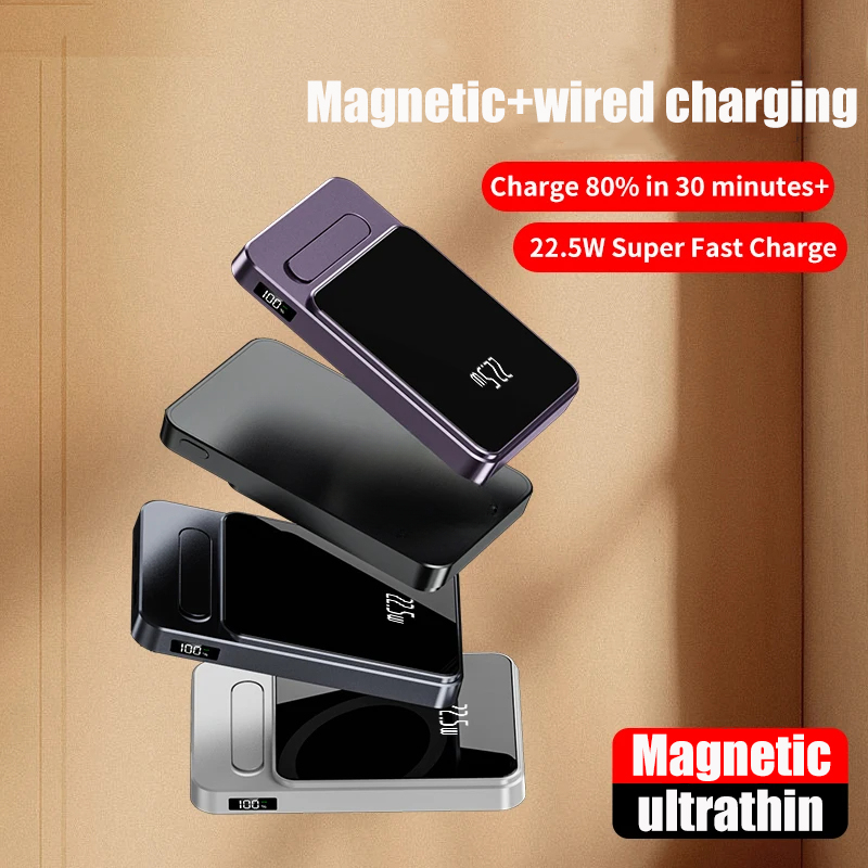 Magnetische draadloze snellader 10000 mah macsafe extra batterij powerbank voor iphone 15 14 13 12 pro externe powerbanks