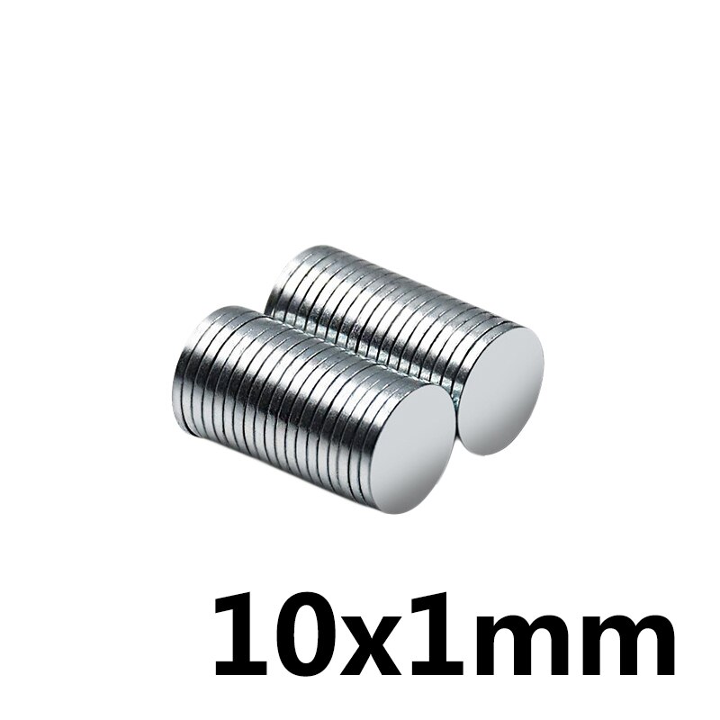 20/50/100/200/300Pcs 10X1 Mm Dunne Neodymium Sterke Magneet 10mmX1mm Permanente magneet 10X1 Mm Krachtige Magnetische Ronde Magneet 10*1