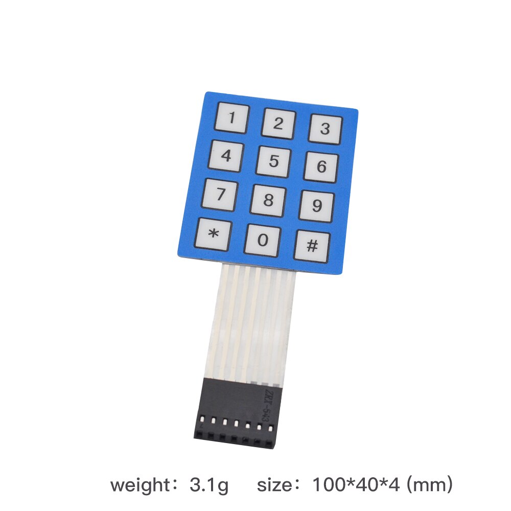 High Sensitivity1/2/12/20Key Membrane Switch Keypad 3*4/ 4*5Matrix Array Matrix Keyboard for Arduino/Robot Car DIY accessories: 12 Key