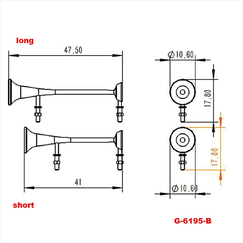 Lesu lång/kort plåttak visselhorn för 1/14 rc tamiya traktor lastbil scania benz man