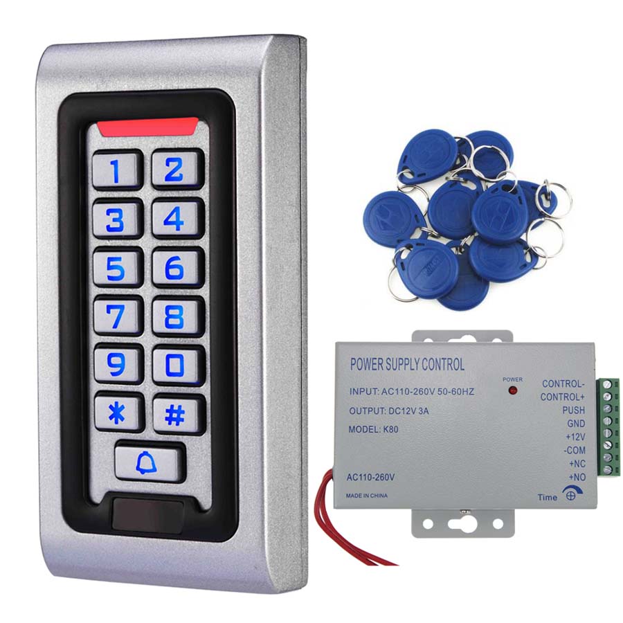Waterproof RFID Keypad Door Access Control Stand-Alone of 2000 Users Wiegand 26-bit Support Proximity RFID Card