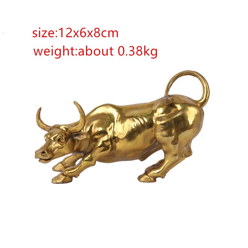 100%  messing tyr væg gade kvæg skulptur kobber ko statue maskot udsøgt håndværk ornament kontor dekoration forretning: 12cm