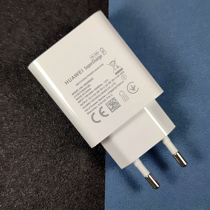 40W charger Original Huawei Super charge EU US 1M 1.5M 2M 5A Type C cable for P40 + PRO P30 P20 Mate 30 x 20 MAX Nova 4 5 5t: Only EU charger