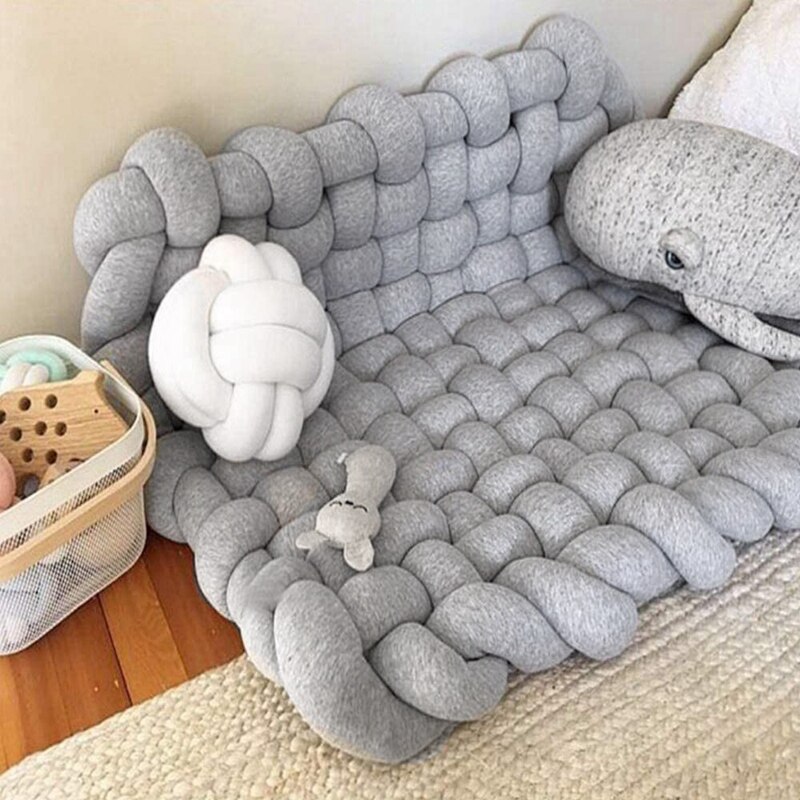 Tapis de couchage pour bébé space knot, tapis carré en coton doux, décoration de chambre d'enfant pour nourrissons, tout-petits et enfants, gris