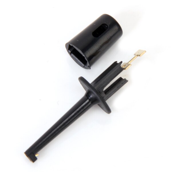 60Pcs Mini Test Hook Probe Lead Wire Cable Spring Clip Black for PCB SMD IC