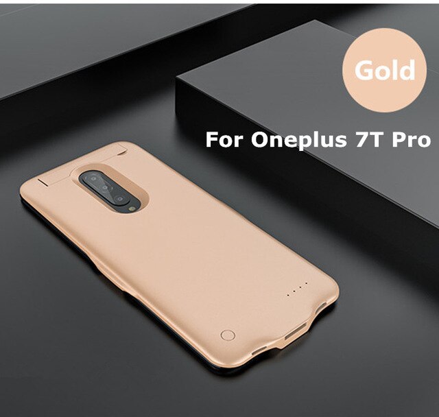 KQJYS 6800mAh Tragbare Batterie Ladegerät Fällen Für Oneplus 7T Profi Sicherung Energie aufladen Rückseite Abdeckung Für Oneplus 7T Batterie fallen: Gold Pro 7T Profi