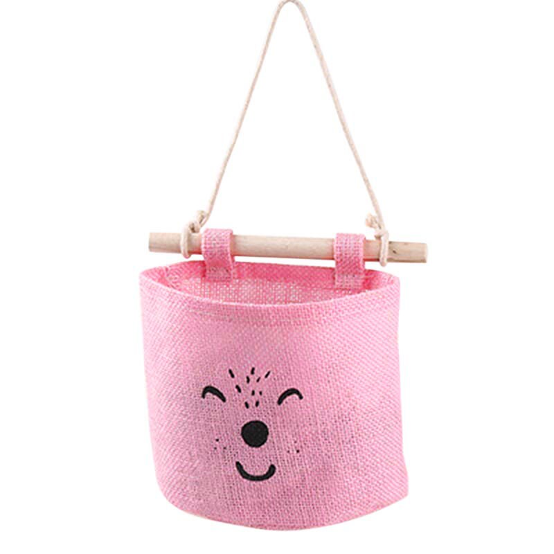 1 ficka vägghängande förvaringsväska väggficka hängande hållare arrangör diverse förvaringsficka kök badrum dekoration tillbehör: Rosa