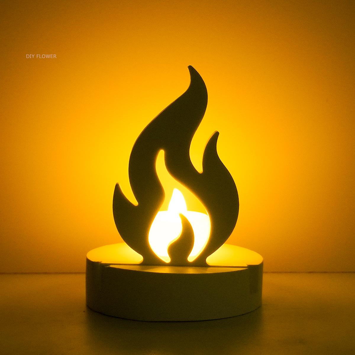 Portavelas de llama, molde de silicona 3D estilo Agni, candelabro de hormigón de yeso, soporte de lámpara hecho a mano, molde para decoración del hogar