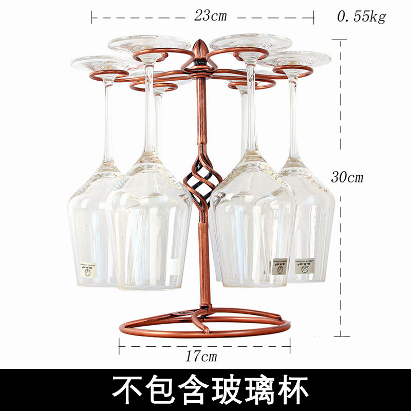 Pile créative en fer Art cubique | Pied haut, cadre en verre rouge, cuisine maison, Bar vin armoire à vin: Bronze Cup Holder 01