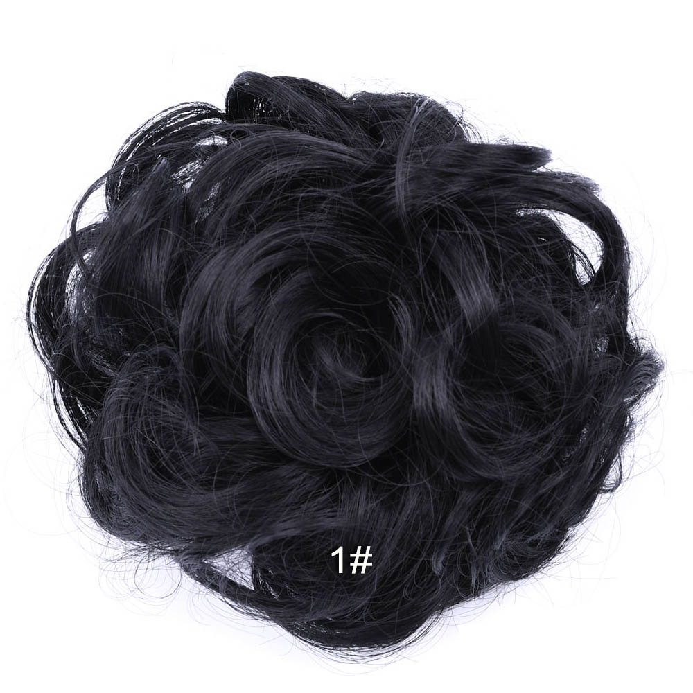 Jeedou Synthetic Messy Hair Bun Chignon Donut Pad Elastic Hair Rope Rubber Band Hairpiece