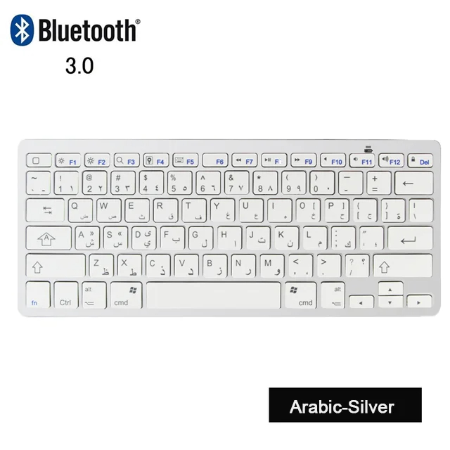 Russisch spanisch arabisch koreanisch neue tragbare drahtlose Bluetooth 3,0 Tastatur für iPad Tablette Telefon PC Android iOS Fenster-System: Schwarz