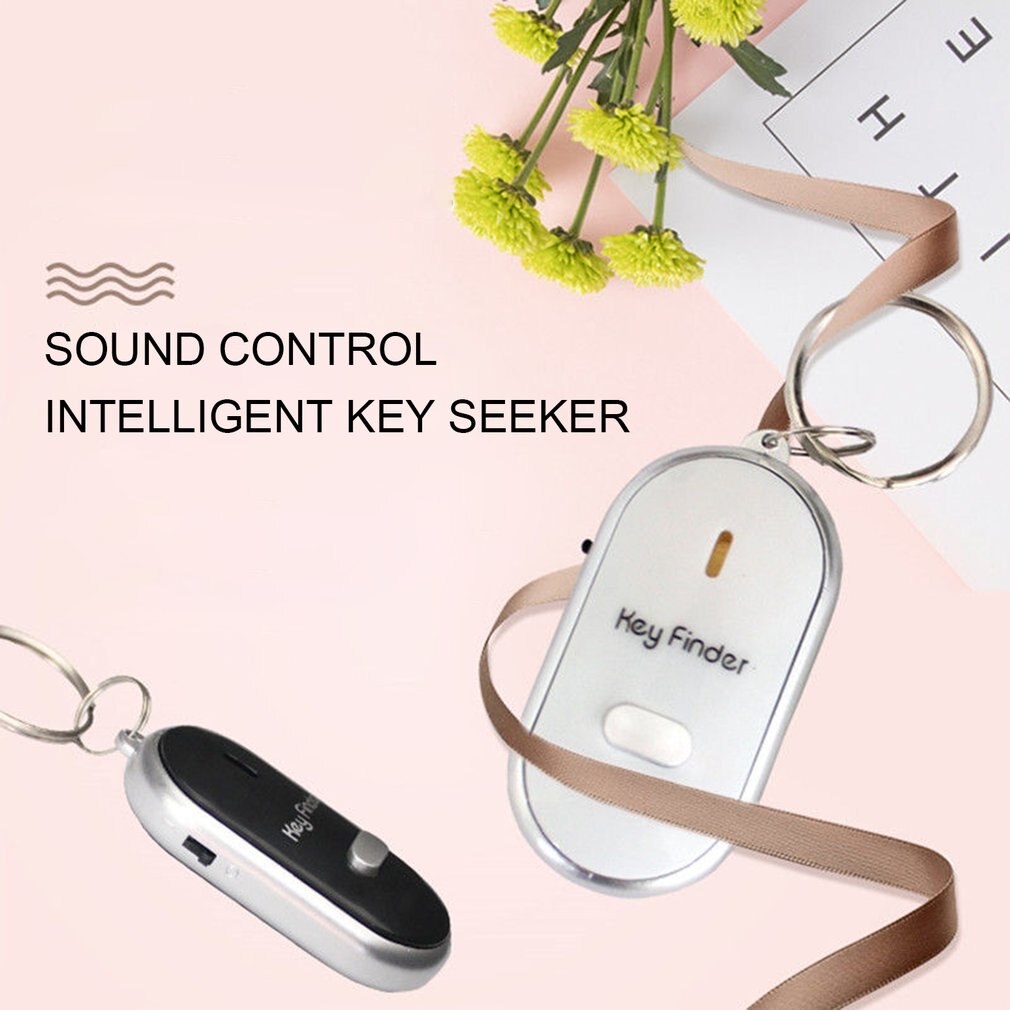 Mini llavero LED localizador de llaves por silbido sonido parpadeante pitido remoto Lost Keyfinder llavero Tracker para niños billetera