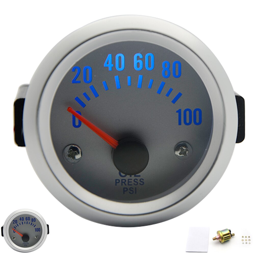 Depåtuning 2 &quot; 52mm led bilboost/vattentemp/oljetemp/oljetryck/varvräknare/volt/vakuummätare+mätare: Oljepress