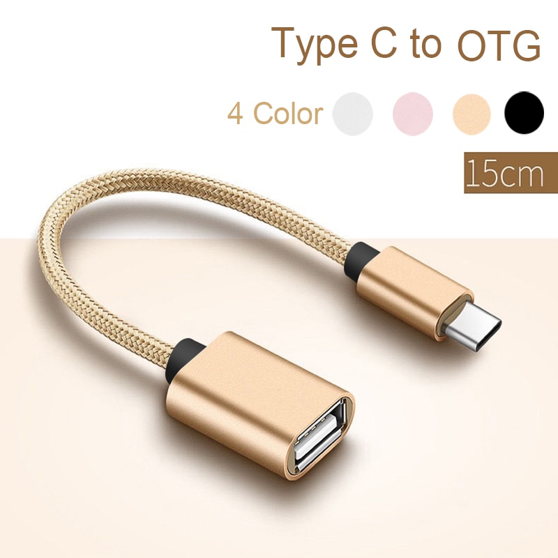 USB Type C naar OTG Kabel Adapter Converter Audio Kabel splitter voor type-c usbc otg cord legering behuizing nylon draad connector type-c