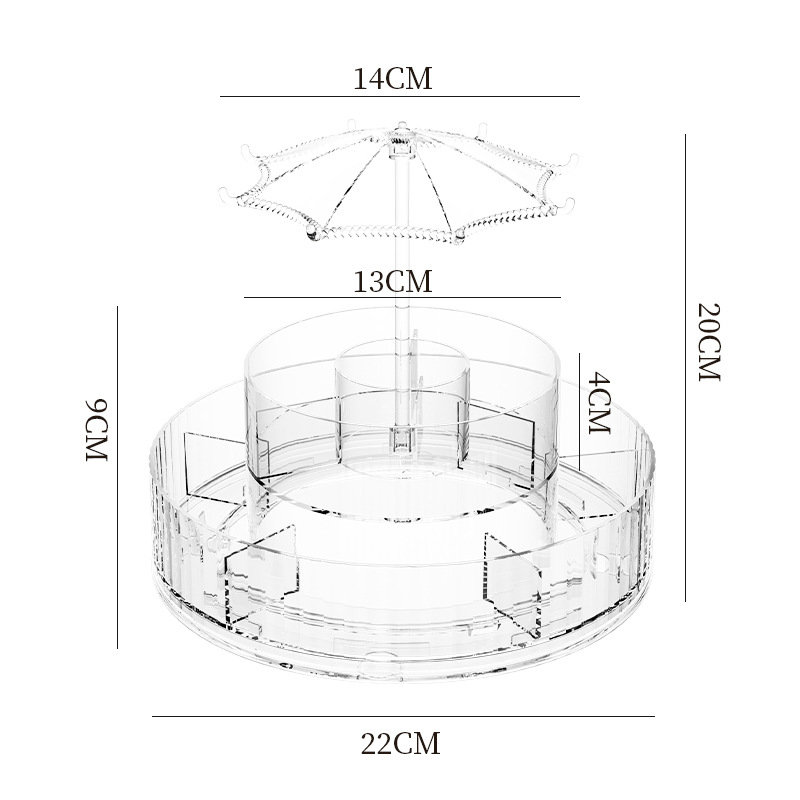 Nouveaux organisateurs de maquillage transparents avec étagère de rangement rotative à 360 degrés, boîte de rangement de cosmétiques, organisateur de salle de bain, rangement à domicile