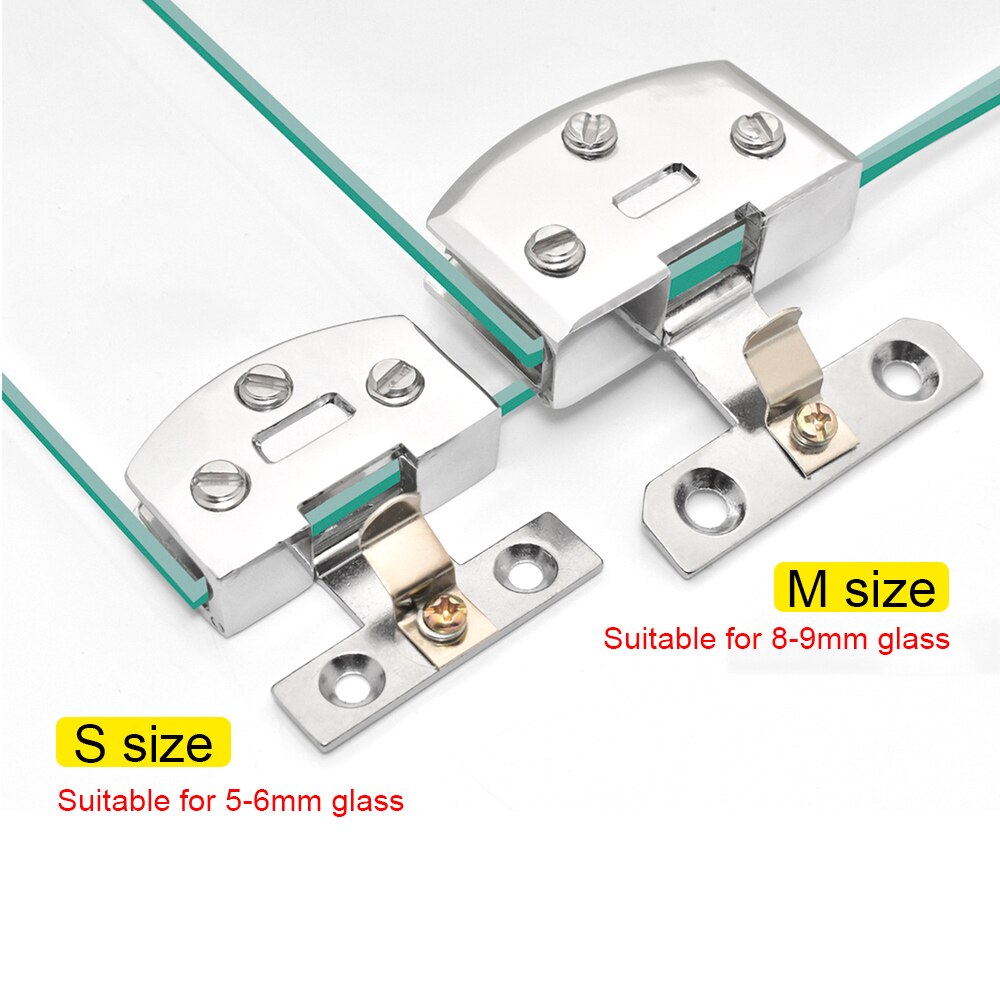 Stainless Steel Glass Door Hinge Without holes Frameless Glass Accessories Without Opening Glass Door Fixing Clip Bilateral Clip