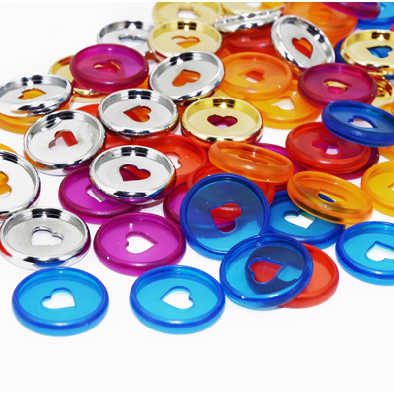 30Pcs 28Mm Hart Binding Ring Diy Kleurrijke Paddestoel Gat Bindmiddel Ronde Binding Disc Notepad Plastic Gesp School Kantoor levert