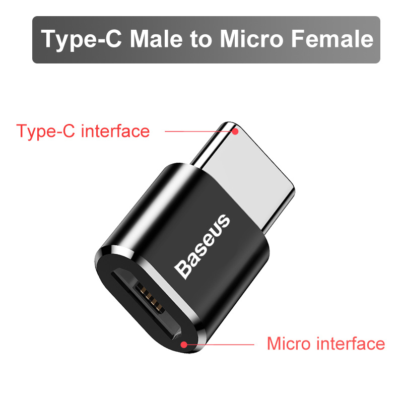 Baseus USB na typ C OTG Adapter USB USB-C męski na Micro USB type-c żeński konwerter dla Macbook Samsung S20 USBC OTG złącze