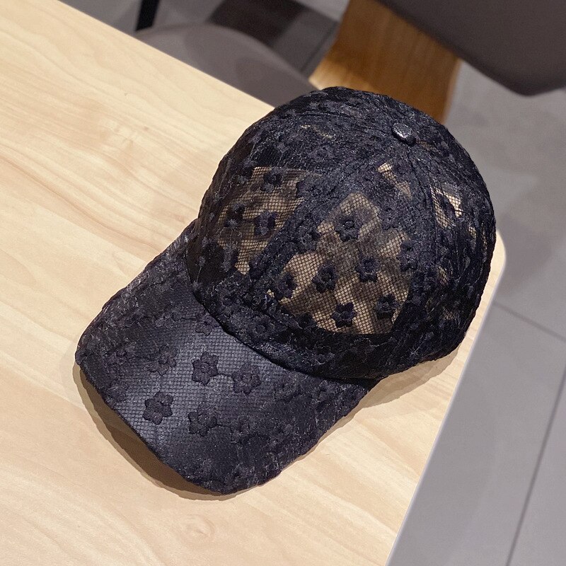 Gorra de béisbol de malla transpirable para mujer, visera para el sol, gorra de tenis de montañismo, Hip Hop, a la , combina con todo, ajustable: Black A