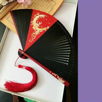 Kinesisk håndblæser klassisk lille bambus dans fans bærbar dame malet fan abanicos para boda abanico de mano sommer fans: A3