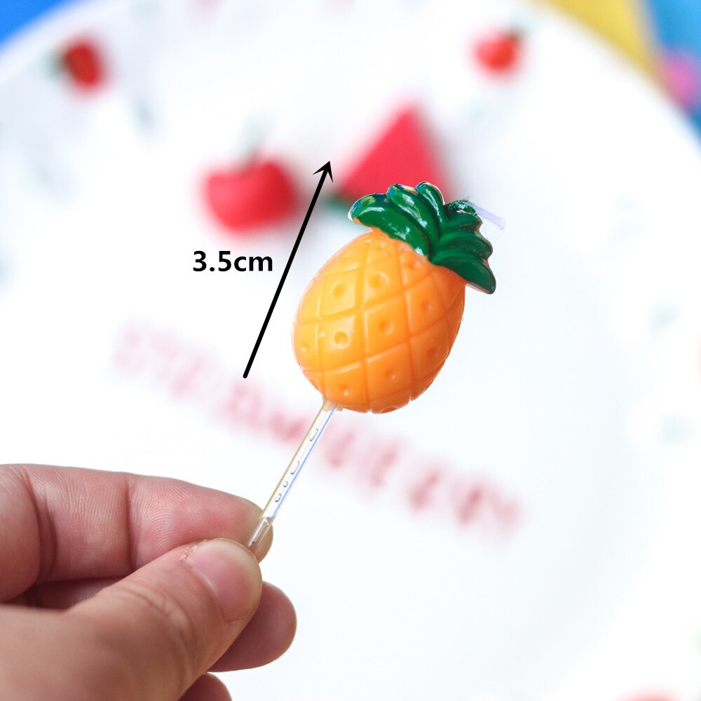 Small Apple Cherry Watermelon Pineapple Fruit Candle Set Cake Topper Wedding Children's Birthday Party Baking Dessert Table: 9