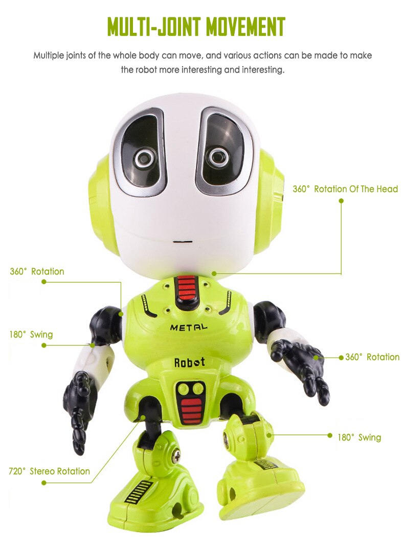Rc leksaksrobotar intelligent induktionslegeringsrobot med led-ljus barn tidigt pedagogisk leksak interaktiv smarta robotleksaker