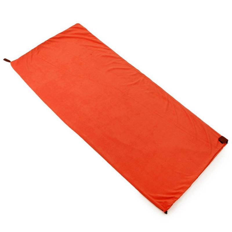 Enkeltsidet fleece sovepose bærbar udendørs camping sovepose ultralet sovepose liner sovepose camping: Orange