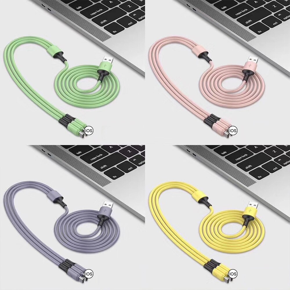 3 In 1 5A Snelle Oplaadkabel Vloeibare Siliconen Micro Usb USB-C Type-C Kabel Oplader Voor Iphone Huawei samsung Xiaomi Kabel Draad