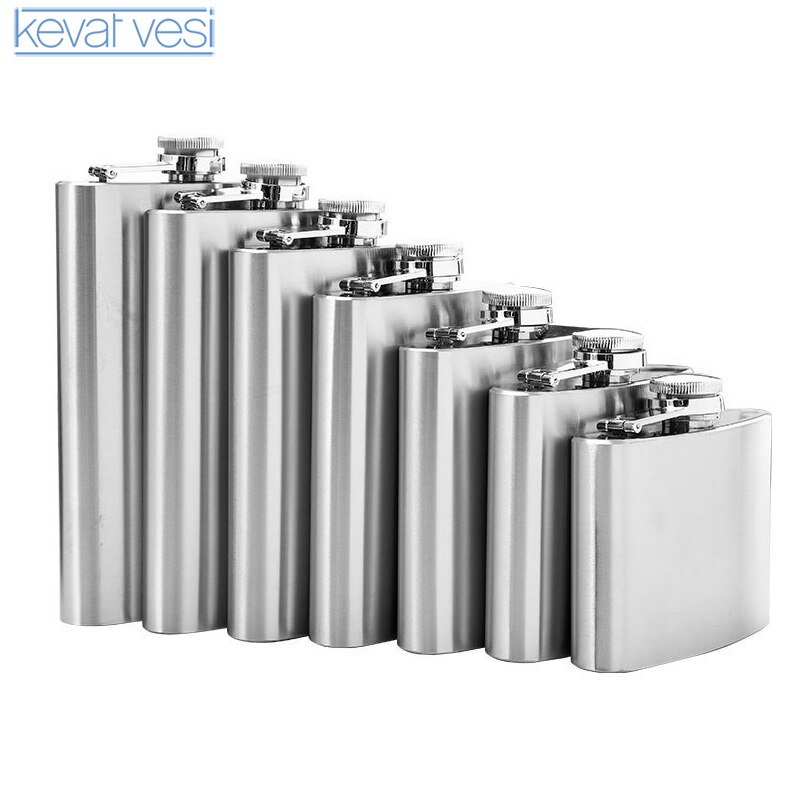 Stainless Steel Hip Flask 4-10 Oz Wine Bottle Portable Hip Flask with Funnel Pocket Alcohol Whiskey Hip Flask Screw Cap