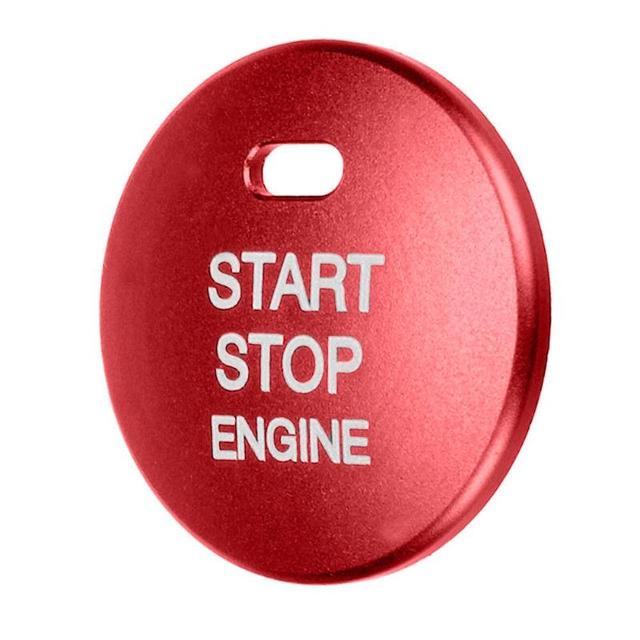 Interruptor de botón de arranque y parada de motor de coche, cubierta de repuesto, pegatina de tapa embellecedora para Mazda 3 Axela, CX-3, CX-4, herramientas de estilo: Rojo