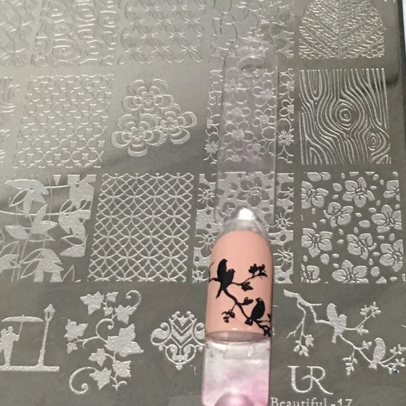 Plaques d&#39;estampage pour ongles, 14.5x9.5cm, 1 x tampon mixte en acier inoxydable, modèle pour Nail Art, outils de manucure