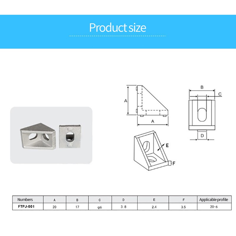 1/5/10pcs Aluminum Corner Bracket Fittings 50x50x40mm Corner Angle Bracket For Connector Aluminium Profile CNC Router
