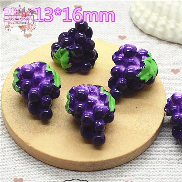 Druif Fruit 10Pcs 3D Hars Plaksteen Cabochon Miniatuur Voedsel Art Supply Decoratie Charm Craft