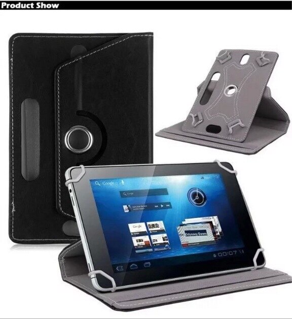 7 Inch 8 Inch 9 Inch 10 Inch Flat Case Crystal Pattern Universal Protective Case Tablet Universal Leather Case: 7 inches Black