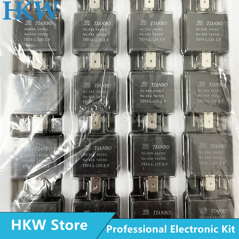 10Pcs Relais TRV4-L-12V-Z-F TRV4-L-24V-Z-F Automotive Centrale Controle 12V 24V 40A 5Pins Brand 14VDC Nc: 30A Geen: 40A