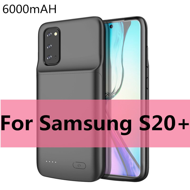 6000Mah Batterij Lader Case Voor Samsung S20 + S20 Ultra Externe Power Bank Voor Samsung Note 20 Ultra Schokbestendig opladen Cover: S20 Plus