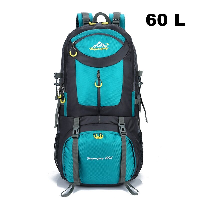 40l \ 50l \ 60 l utendørs turbag stor kapasitet klatreposer jakt bag reise camping tur ryggsekk sports ryggsekk: Blå 60l