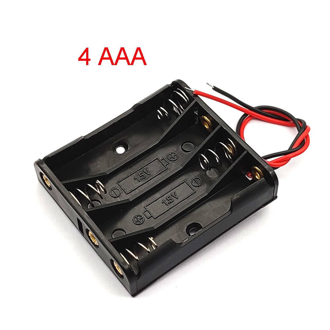 1/2/3/4 Slot AAA Battery Case Battery Box AAA Battery Holder With Leads With 1 2 3 4 Slots AAA
