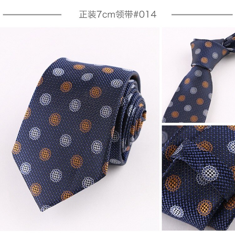 7cm slips kostym randig bankett slips brudgum man gentleman bröllopsklänning jacquard slips gravatas para homens: 014