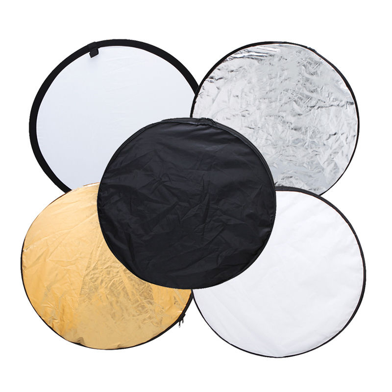 24" 60cm 5 in 1 Portable Collapsible Light Round Photography Reflector for Studio Multi Photo Disc + Zipped Carrying Bag