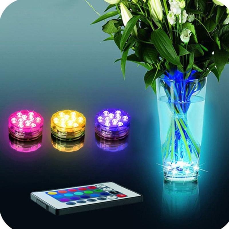 4 sztuk 10leds RGB wodoodporne oświetlenie doprowadziło światła podwodne lampki nocne ogród basen lampa zbiornika na dekoracje weselne