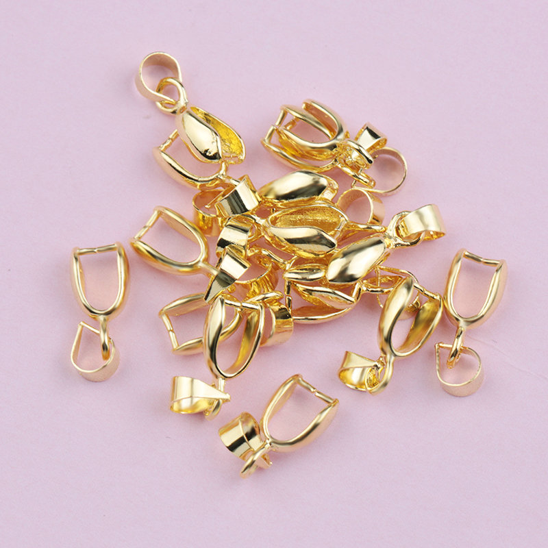 10 stücke 4x15mm Kupfer Anschlüsse Anhänger Umklammert Haken Clips Kautionen kupfer Samen Schnalle Für DIY Handgemachten Schmuck, der 4 farben: gold