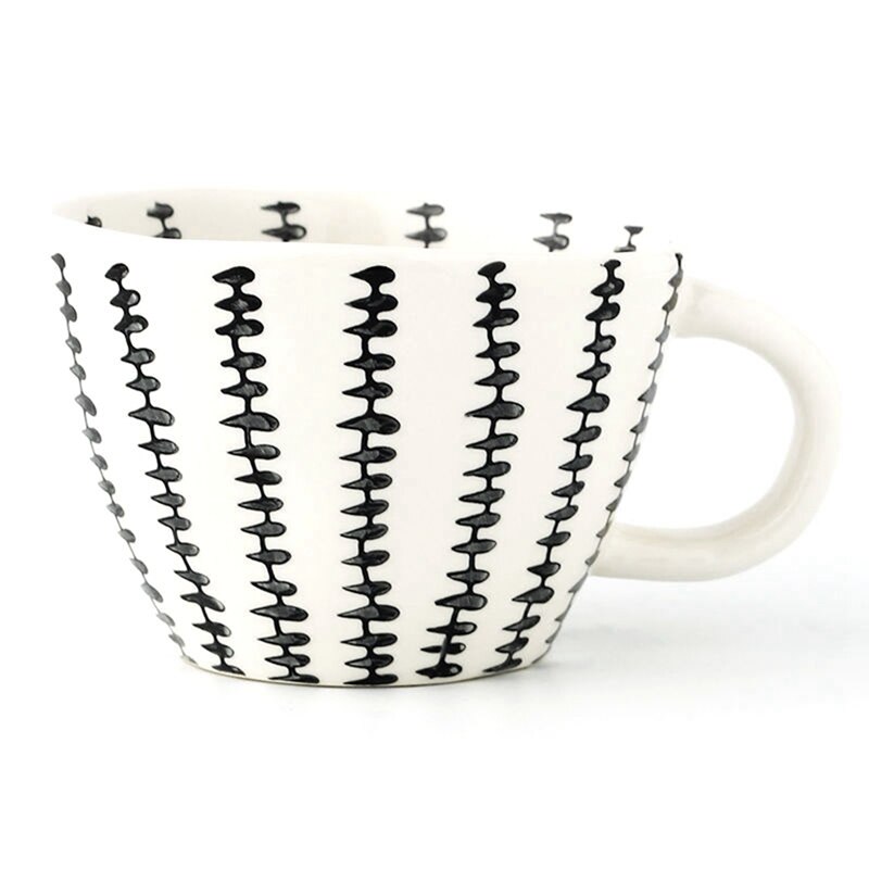 Neue Geometrische Keramik Tasse Hand Gemalt Kapazität Wasser Griff Tasse Unregelmäßigen Milch Büro Kaffee Tasse Wohnkultur: violett