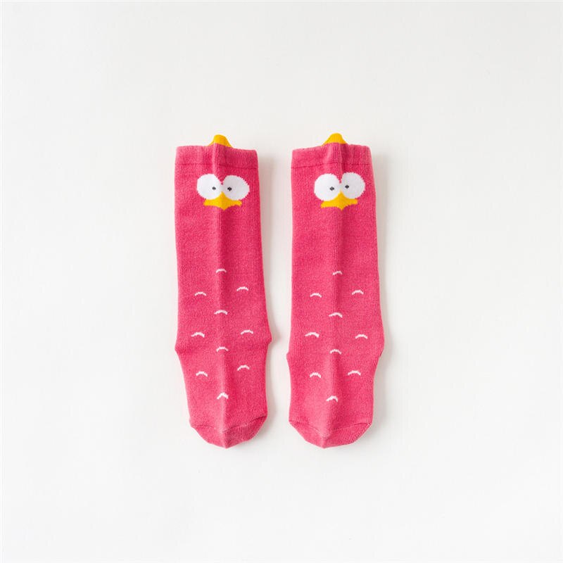 Wecute Blauwe Strepen Katoenen Kids Sok Anti Slip Cartoon Knie Hoge Babysokjes Voor Jongens Meisjes Baby Accessoires Beenwarmers: Rood / for 1-3years